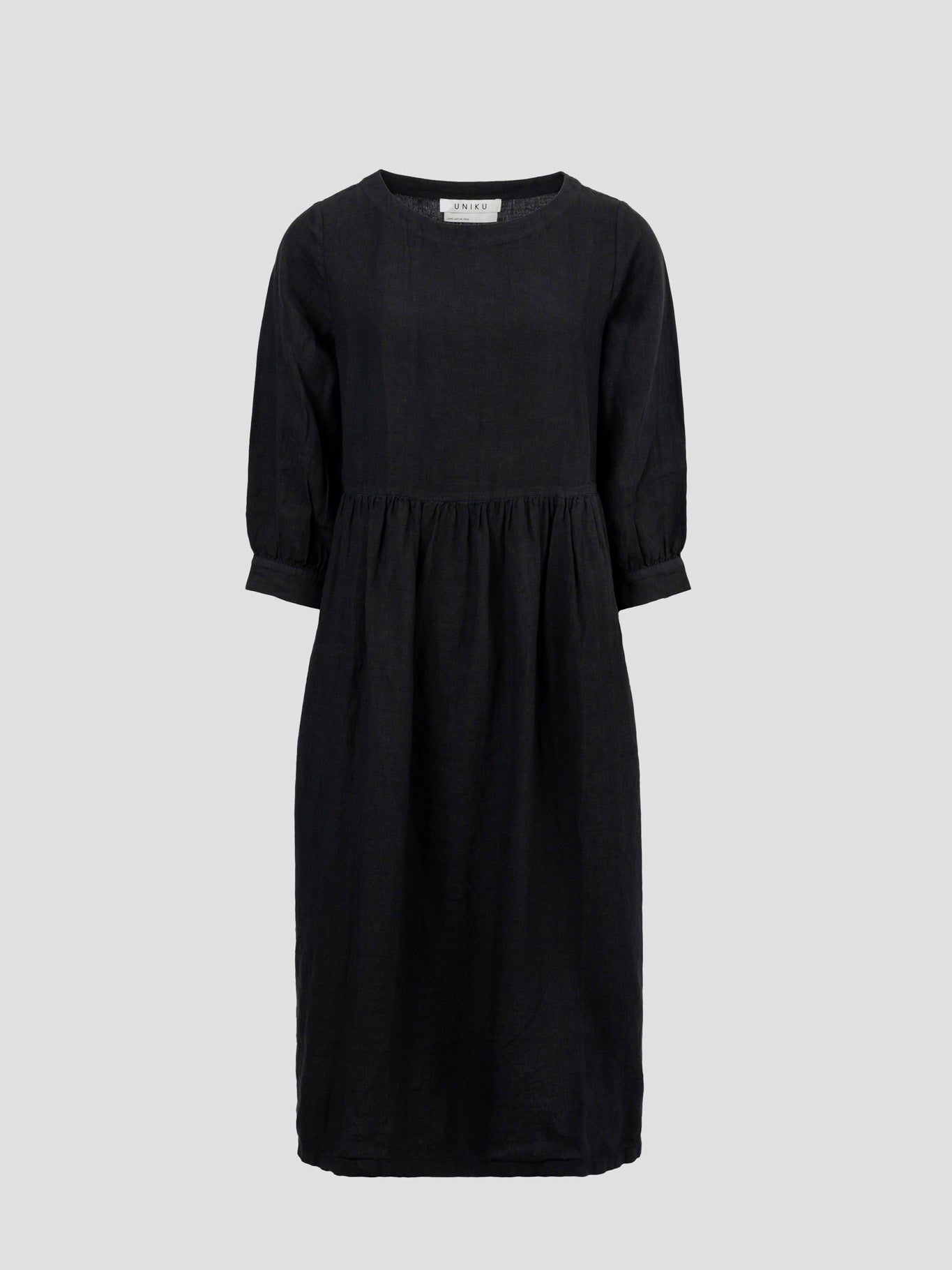 SPAR 60% VEGA LINEN 3/4 DRESS BLACK