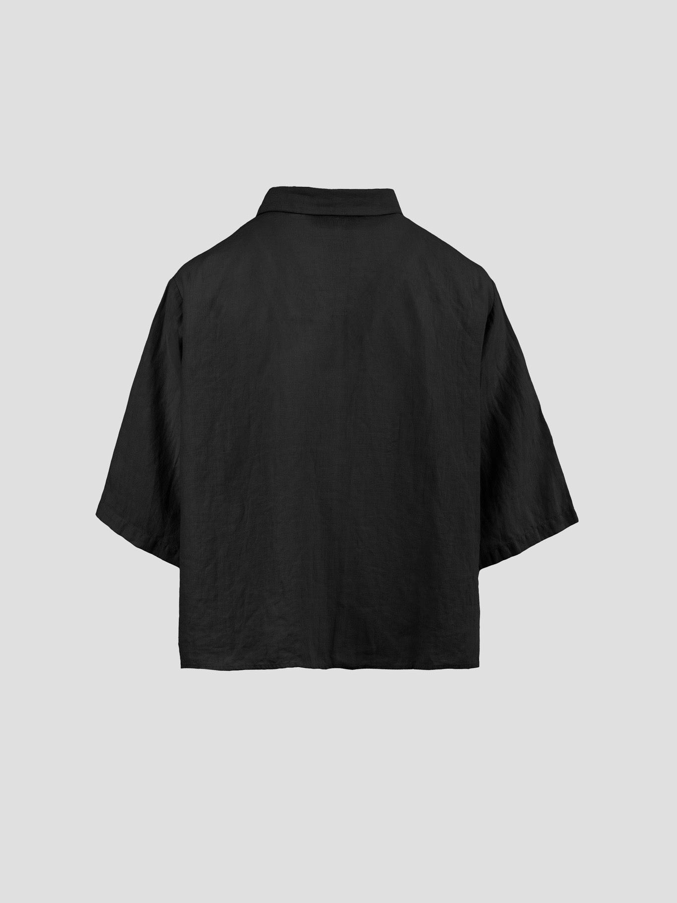 VEGA LINEN 2/4 SHIRT BLACK