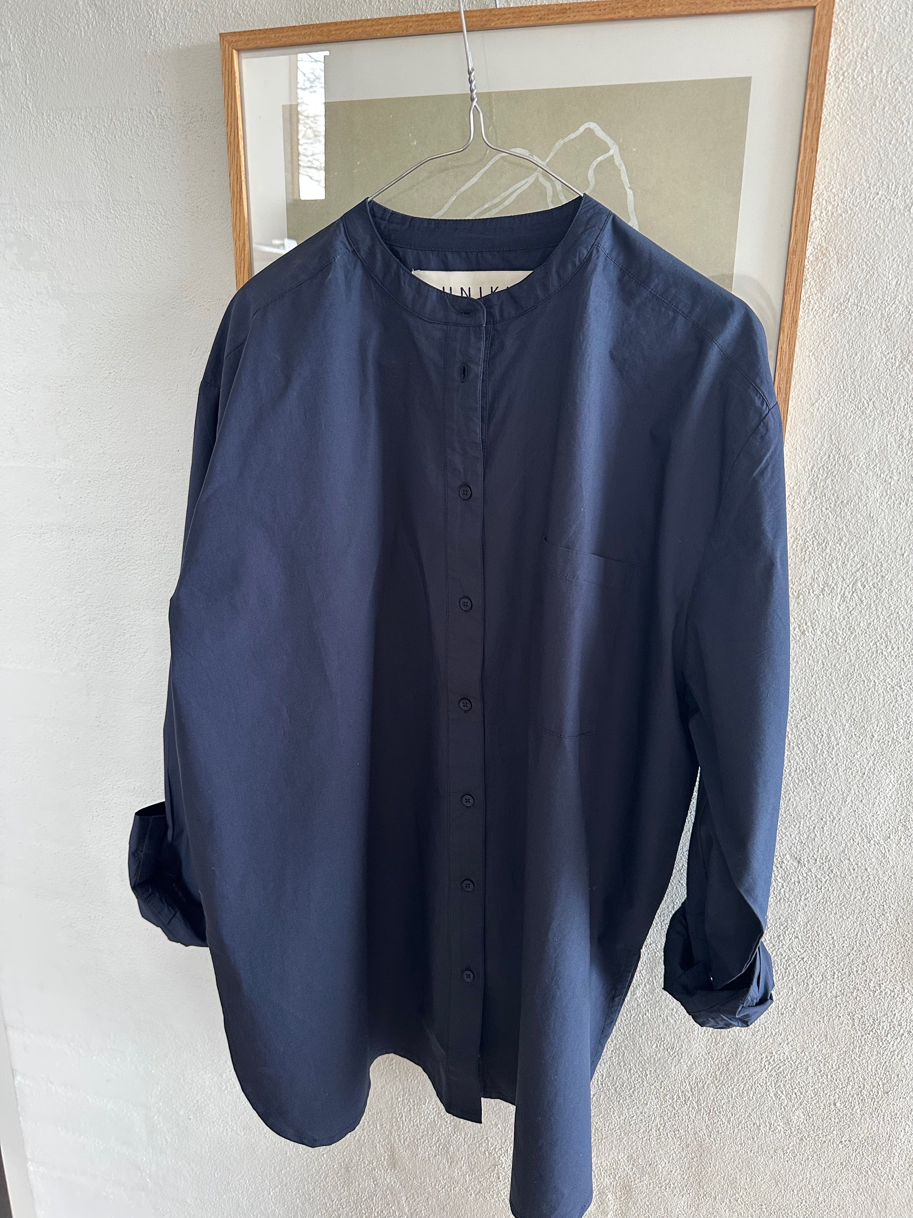 OCEAN POPLIN SLIT SHIRT DARK NAVY