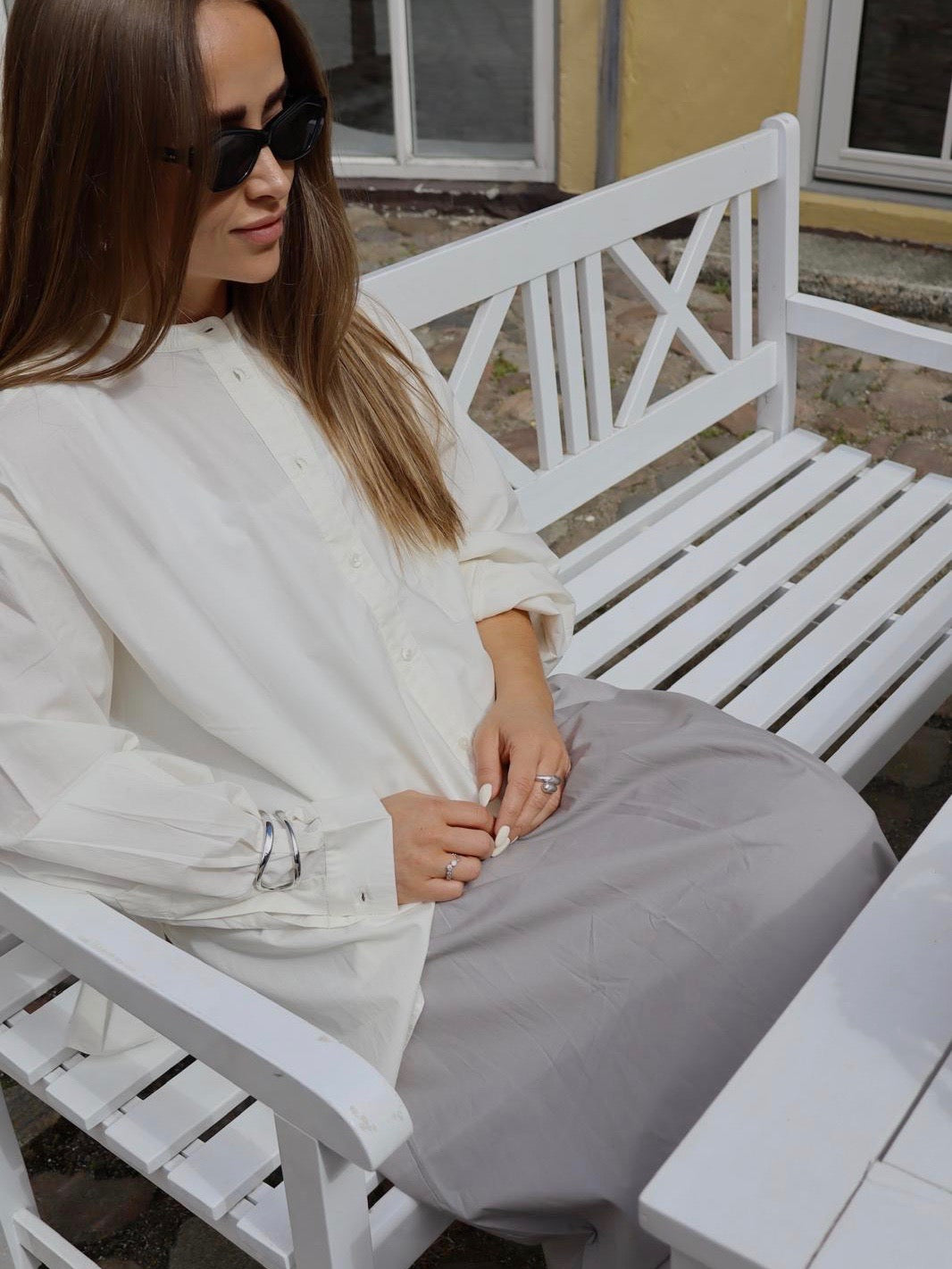 OCEAN POPLIN SLIT SHIRT ECRU