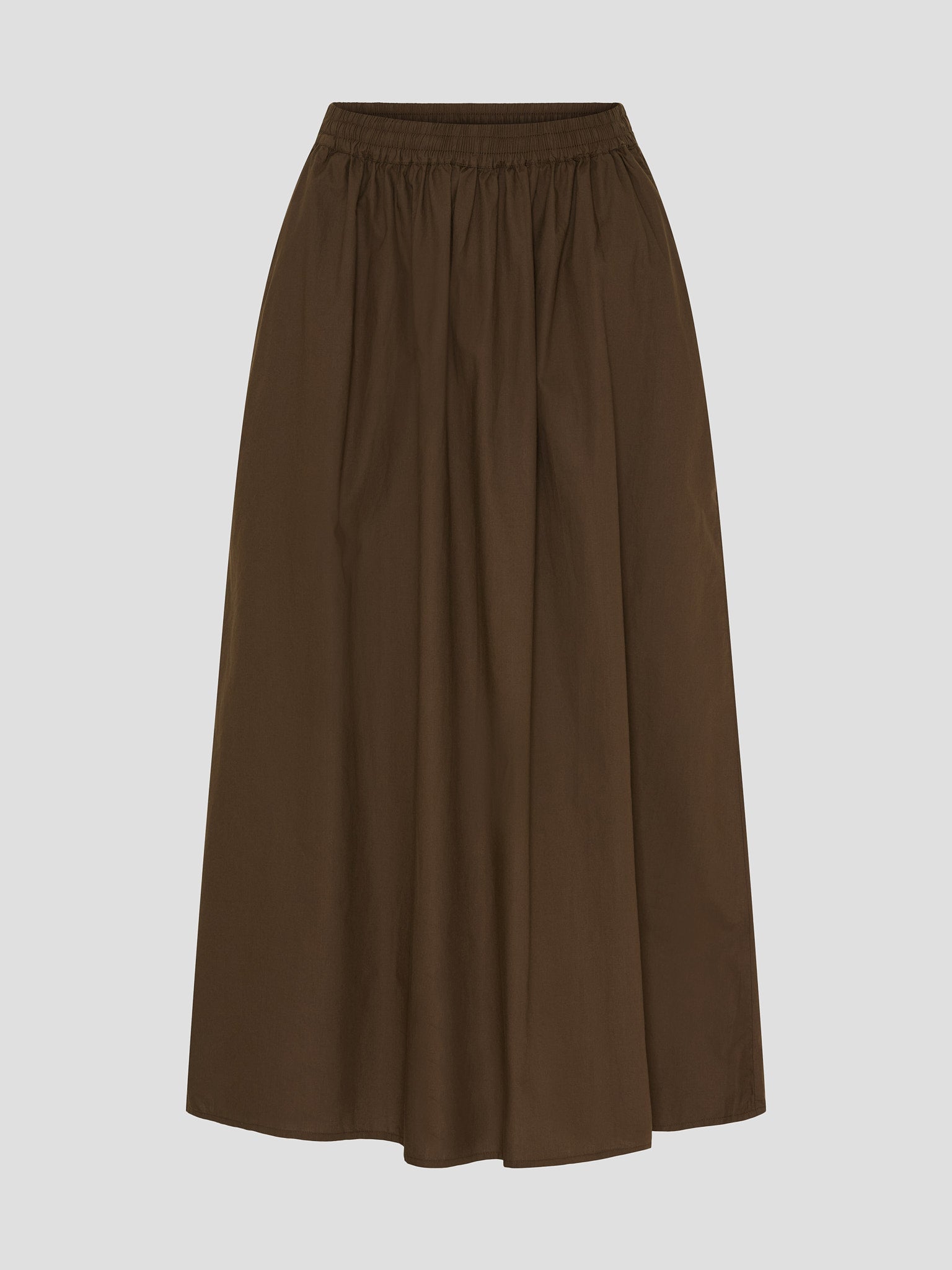 OCEAN POPLIN SKIRT DK BROWN