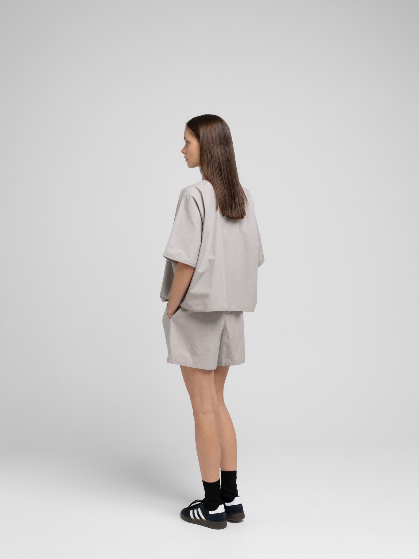 OCEAN POPLIN SS SHIRT FLINT GREY