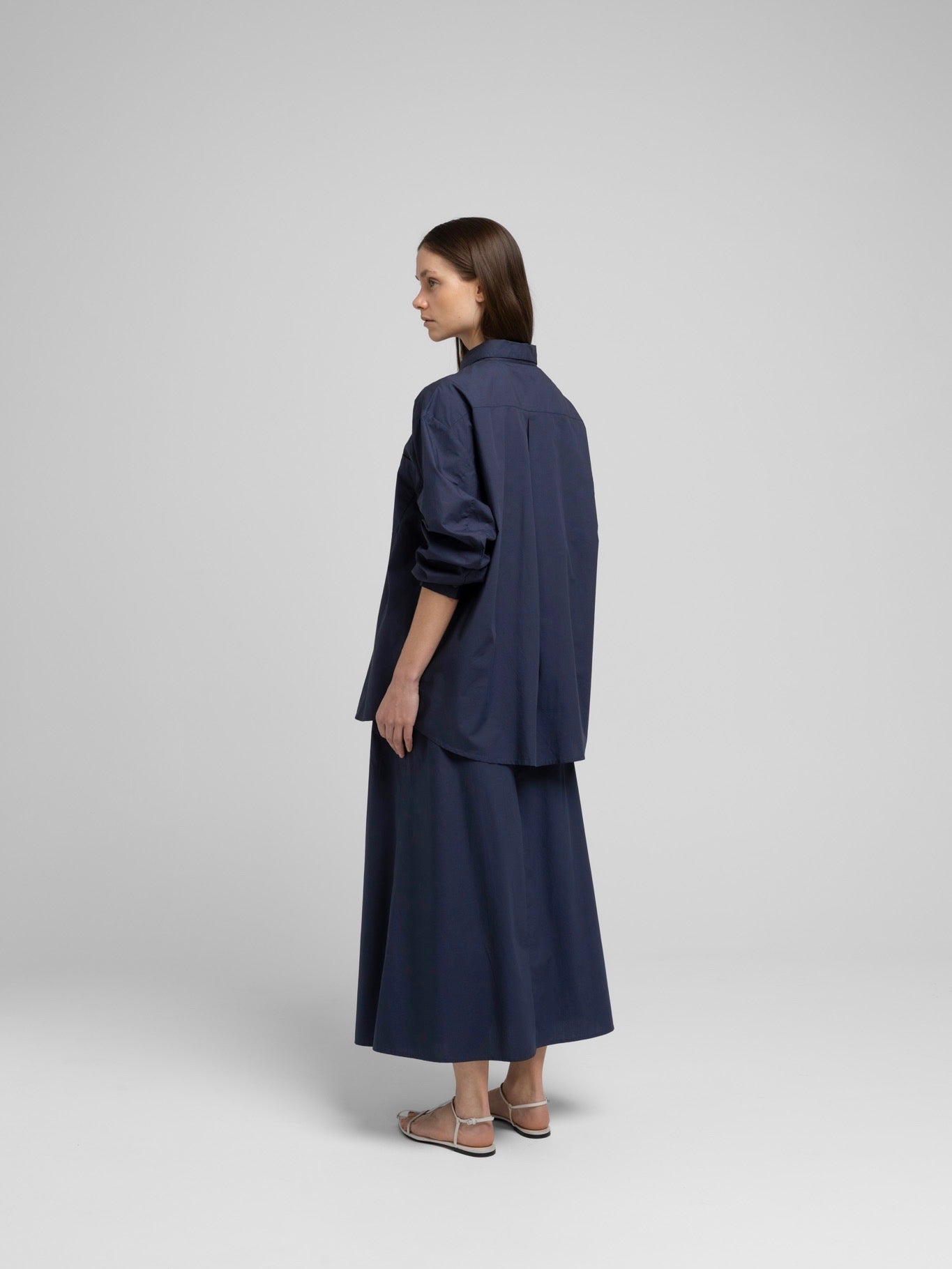 OCEAN POPLIN SKIRT DARK NAVY