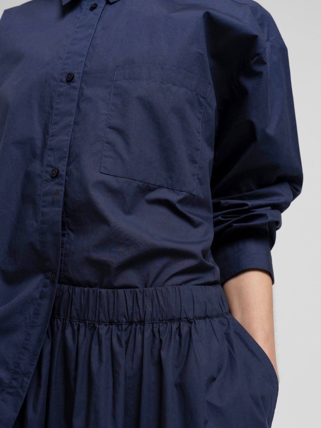 OCEAN POPLIN SKIRT DARK NAVY