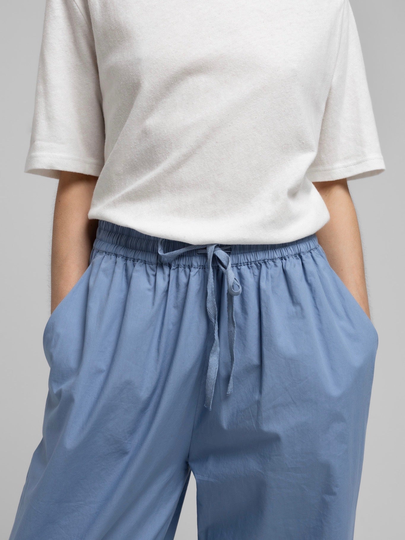 OCEAN POPLIN PANT FADED DENIM BLUE