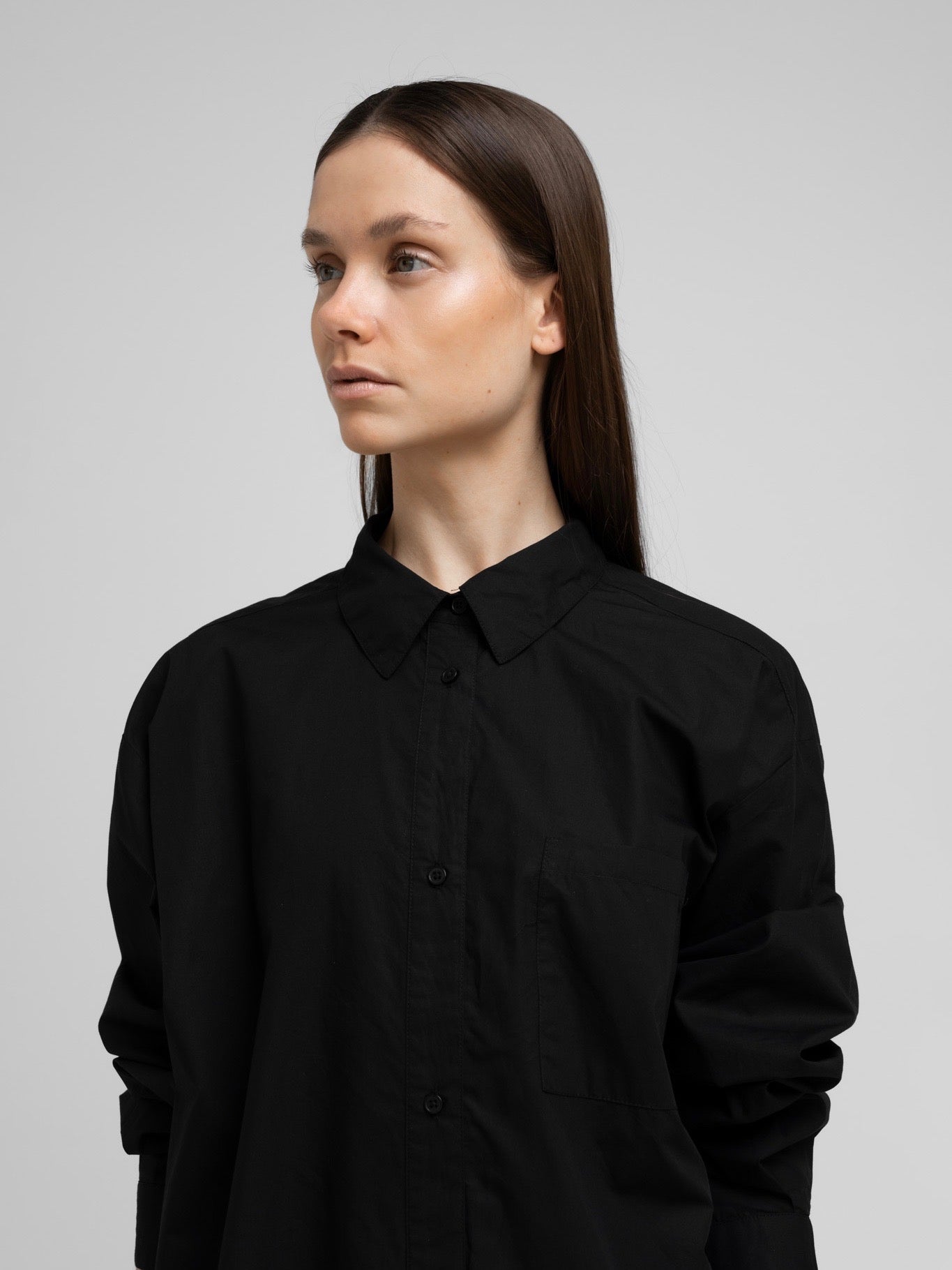 OCEAN POPLIN SHIRT BLACK