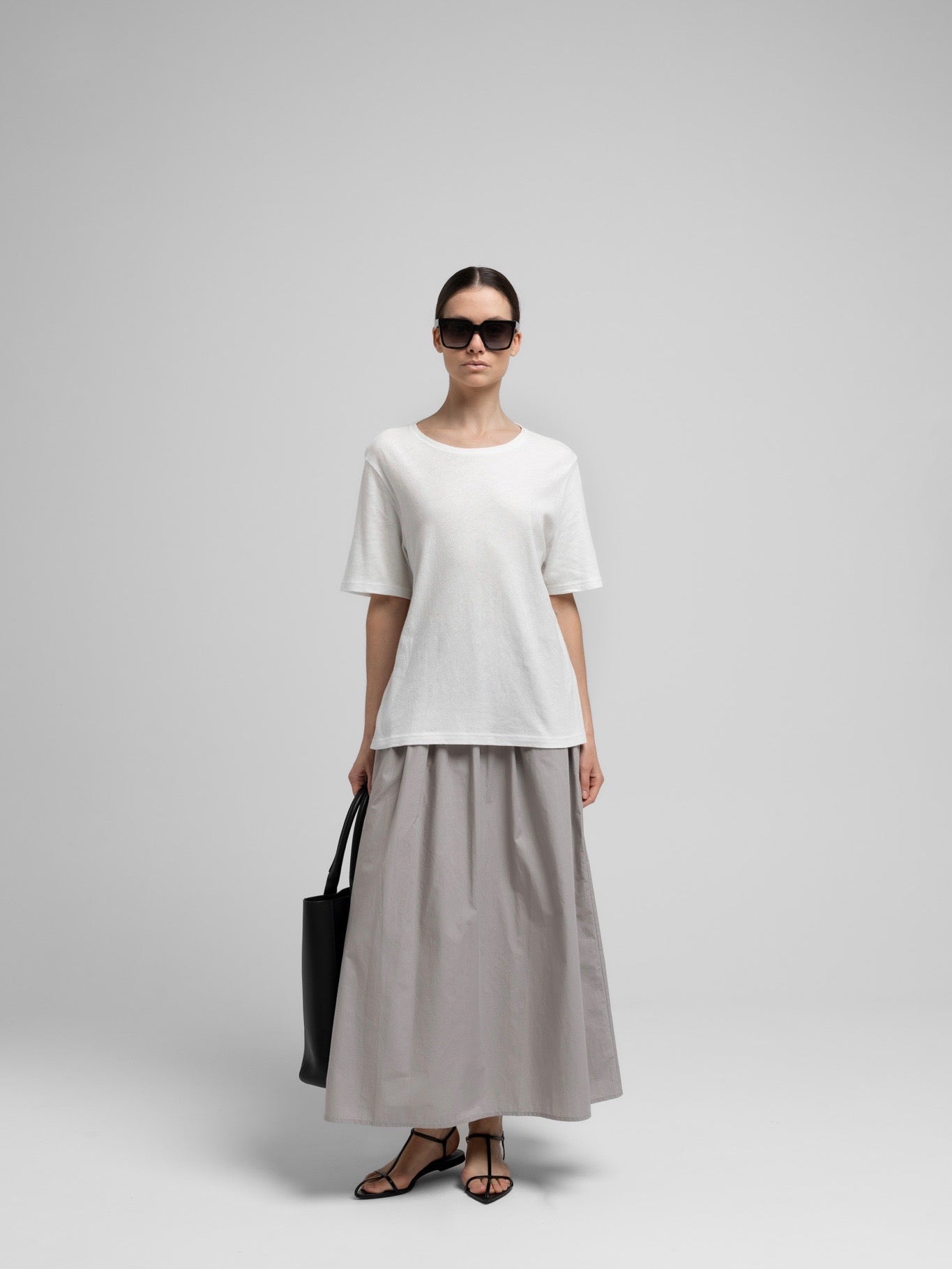 OCEAN POPLIN SKIRT FLINT GREY