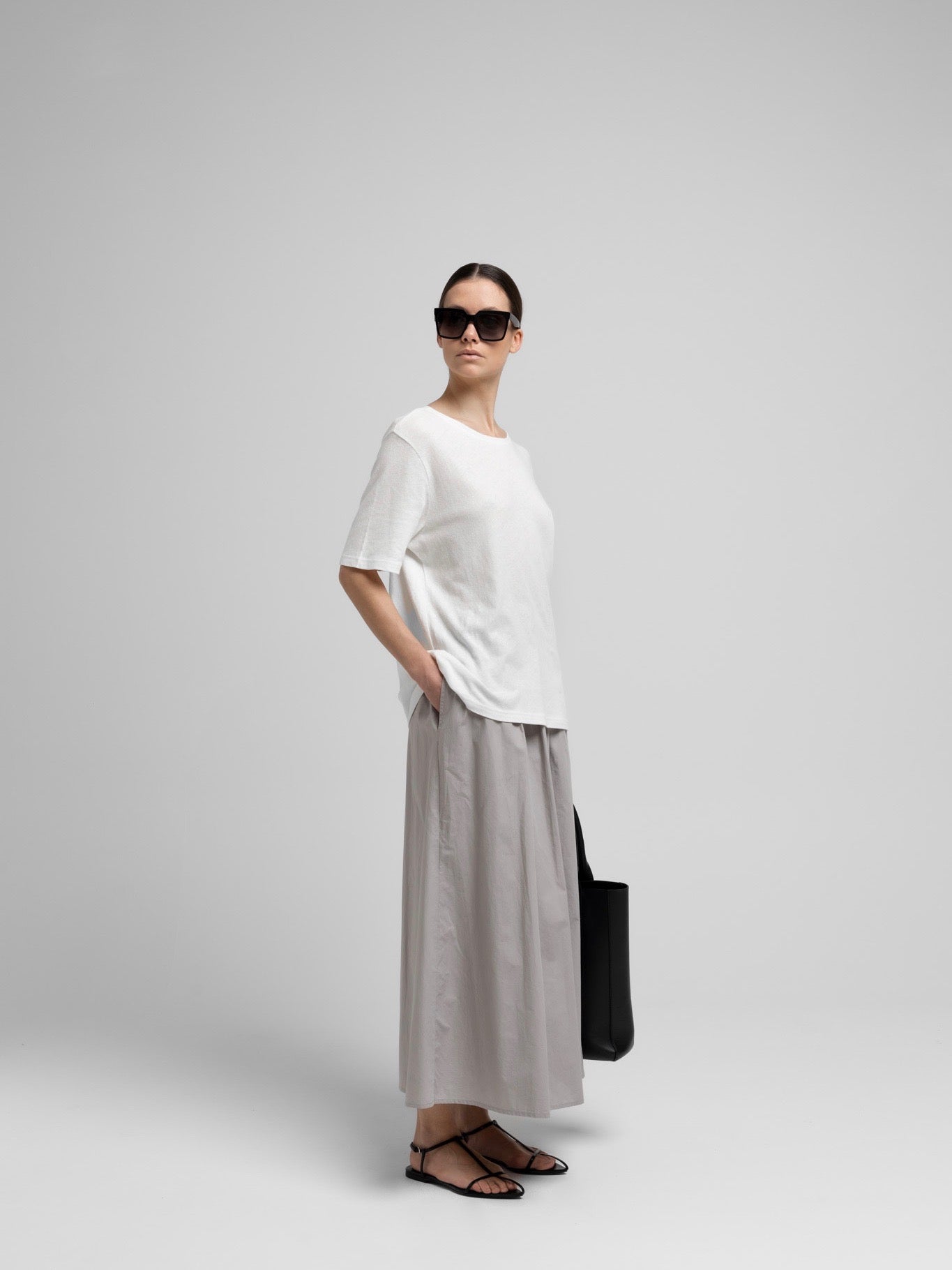 OCEAN POPLIN SKIRT FLINT GREY