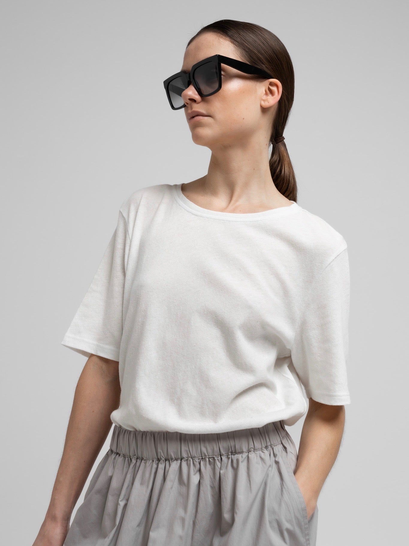 OCEAN POPLIN SKIRT FLINT GREY