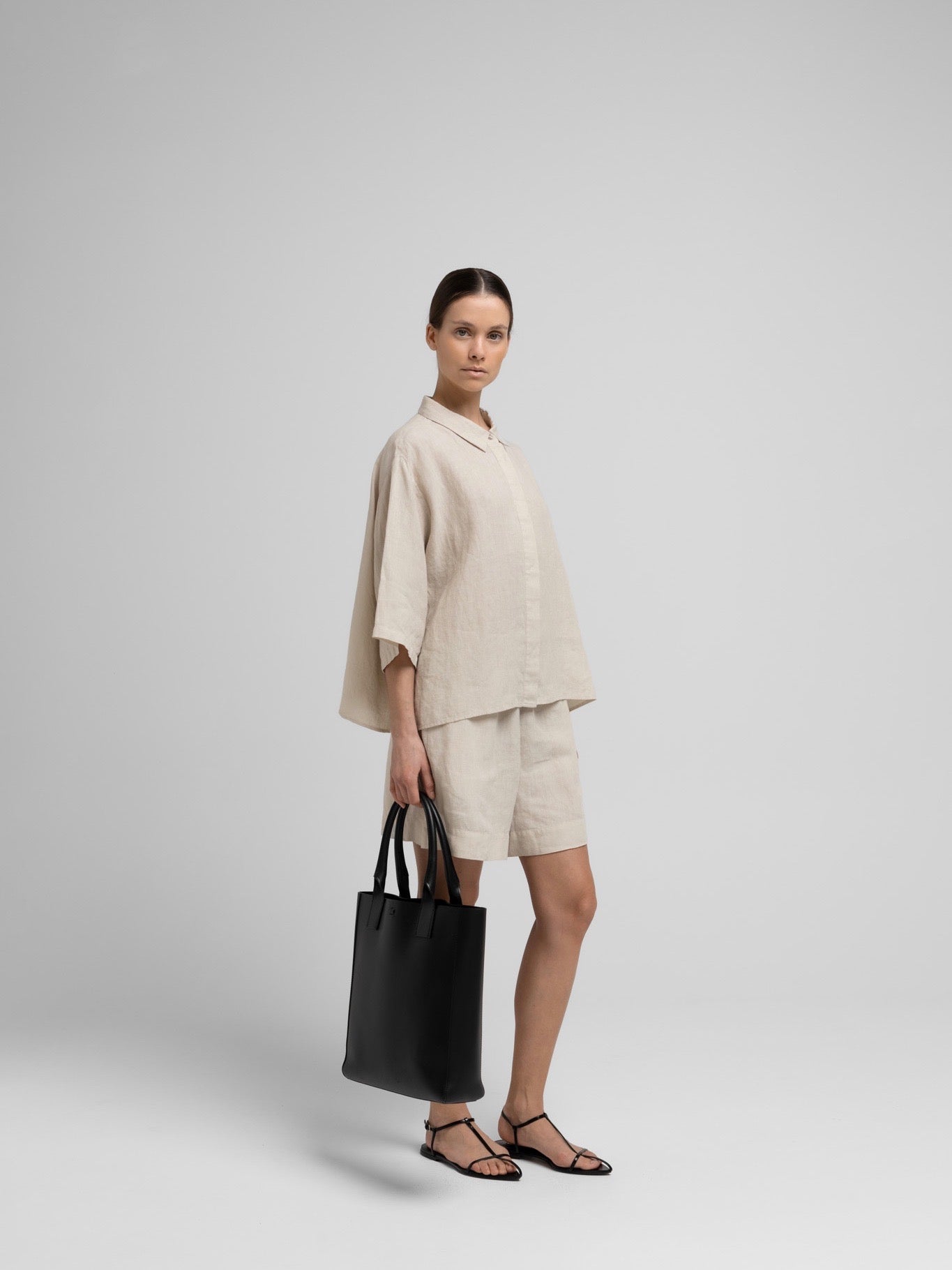 VEGA LINEN 2/4 SHIRT NATURE