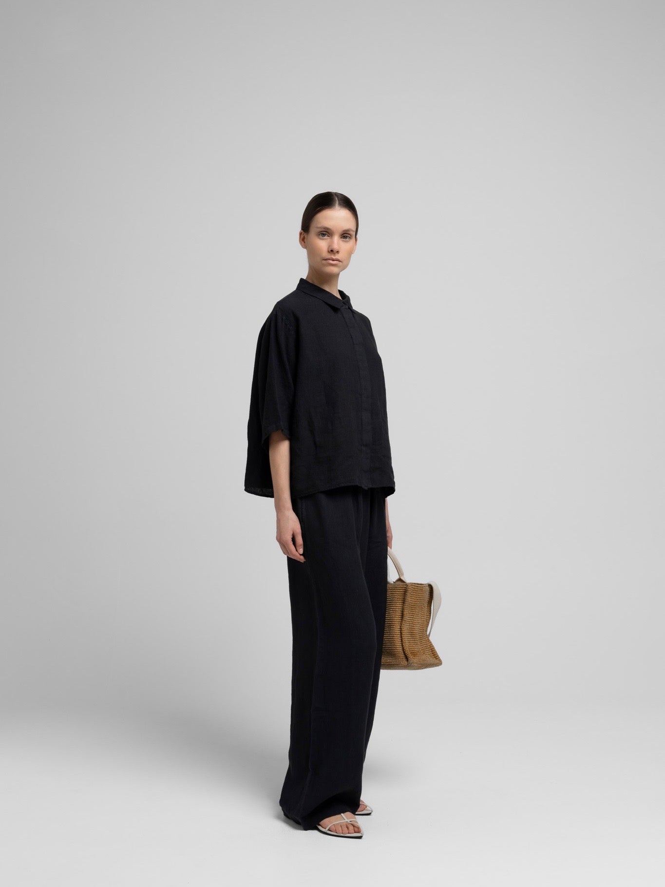 VEGA LINEN PANT BLACK