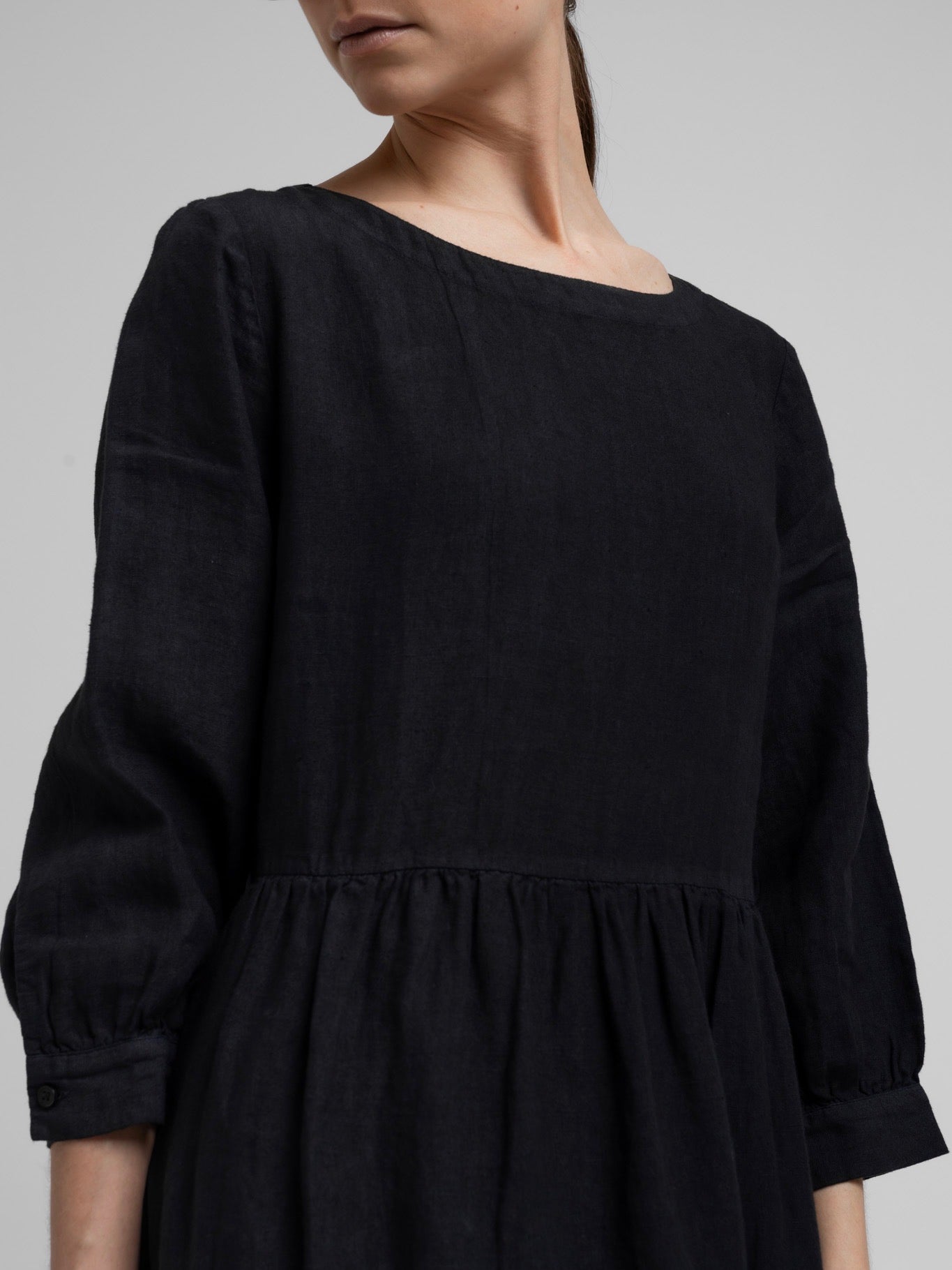 SPAR 60% VEGA LINEN 3/4 DRESS BLACK