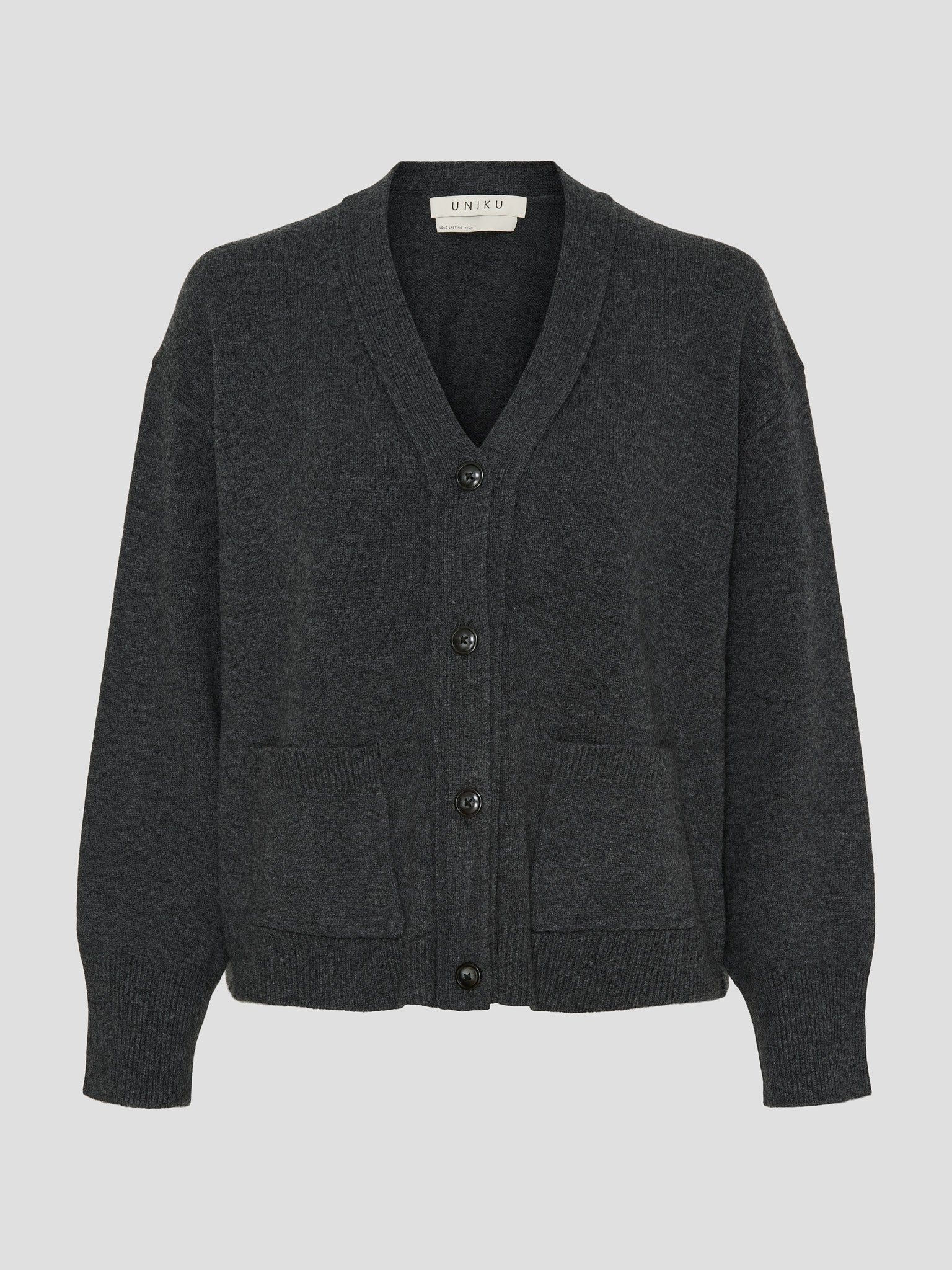 VIGGA CARDIGAN DK GREY MEL