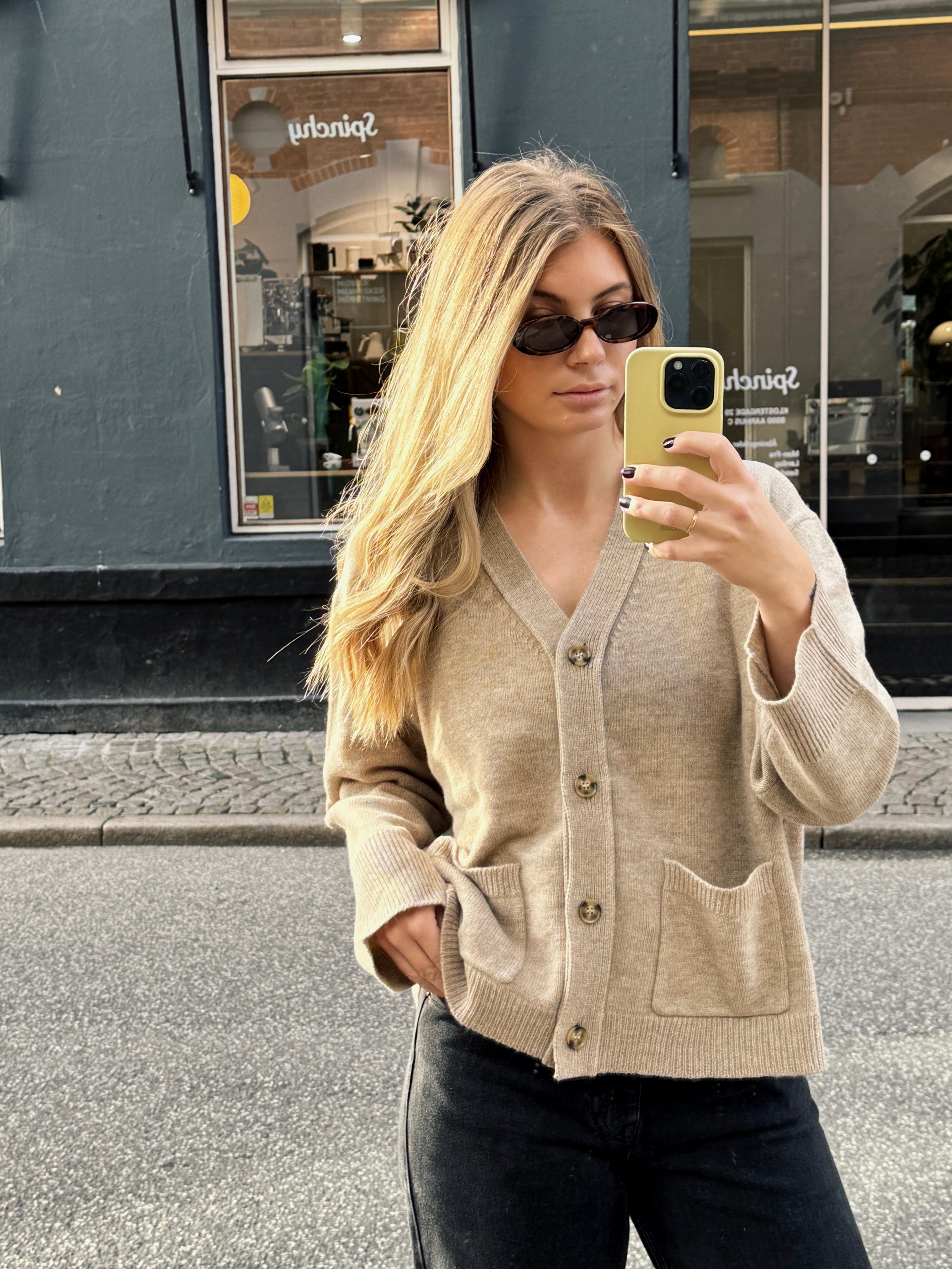 VIGGA CARDIGAN OAT MELANGE