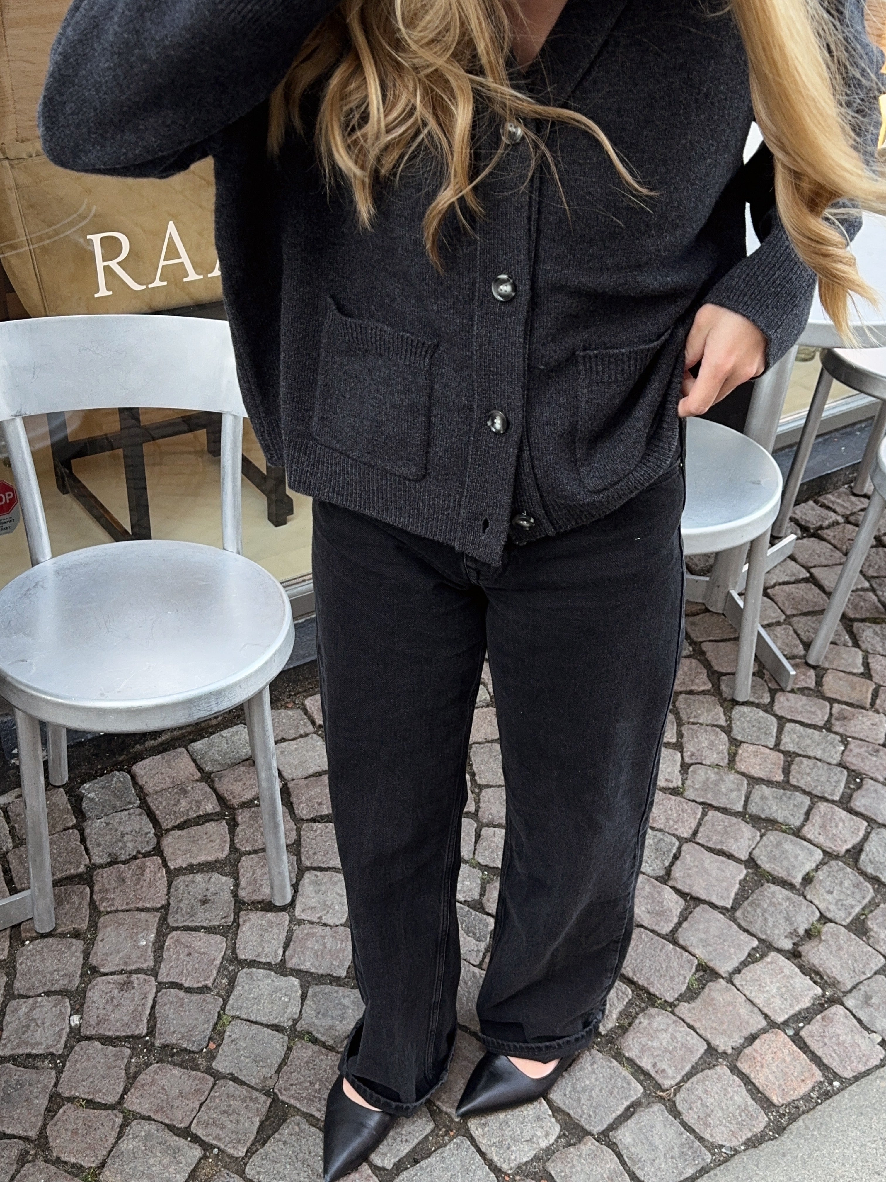 VIGGA CARDIGAN DK GREY MEL