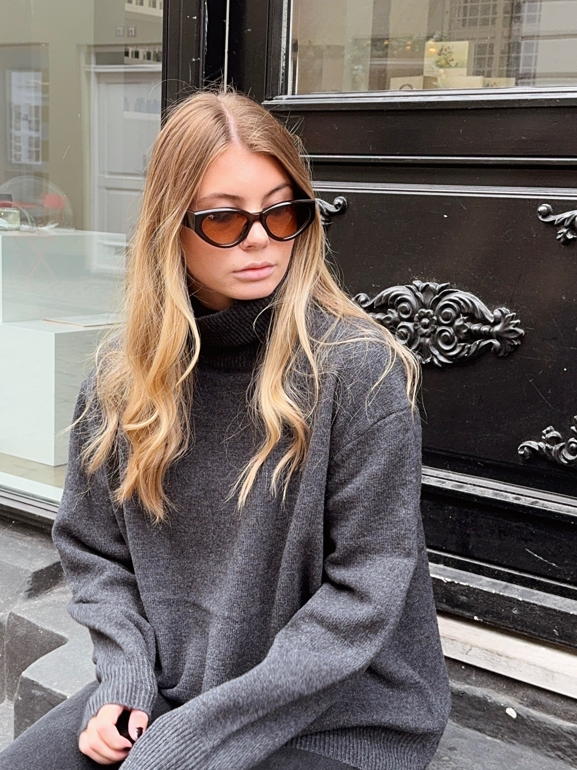 VIGGA ROLLNECK DK GREY MEL