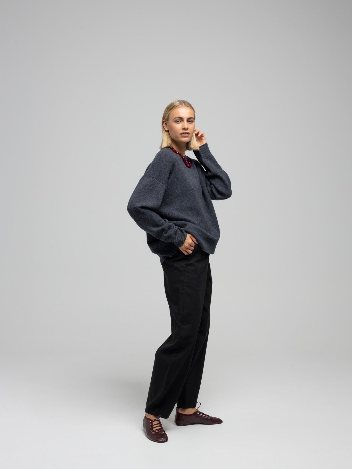 VIGGA JUMPER DK GREY MEL