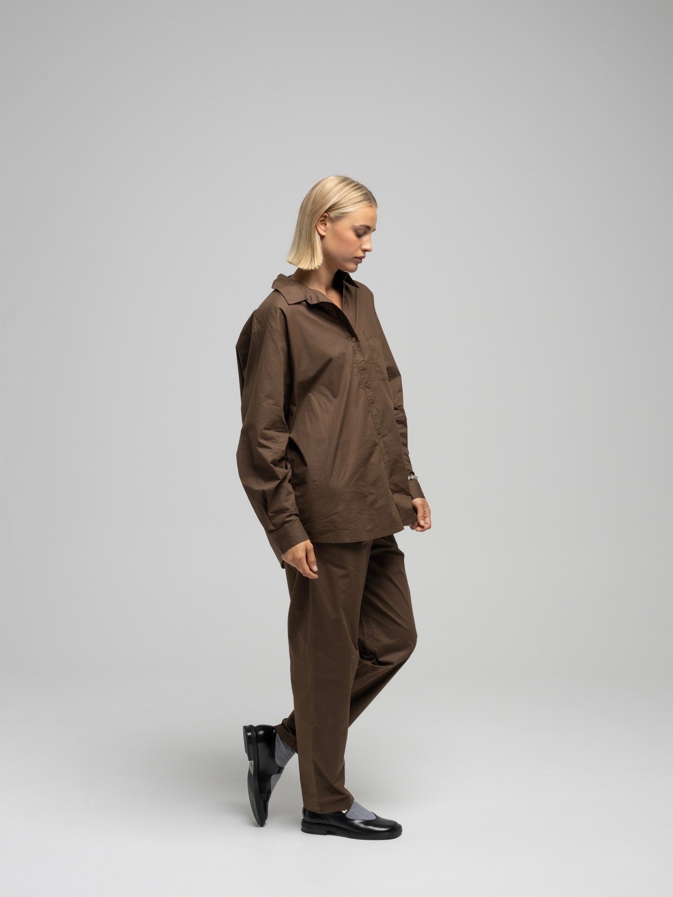 OCEAN POPLIN PANT BROWN