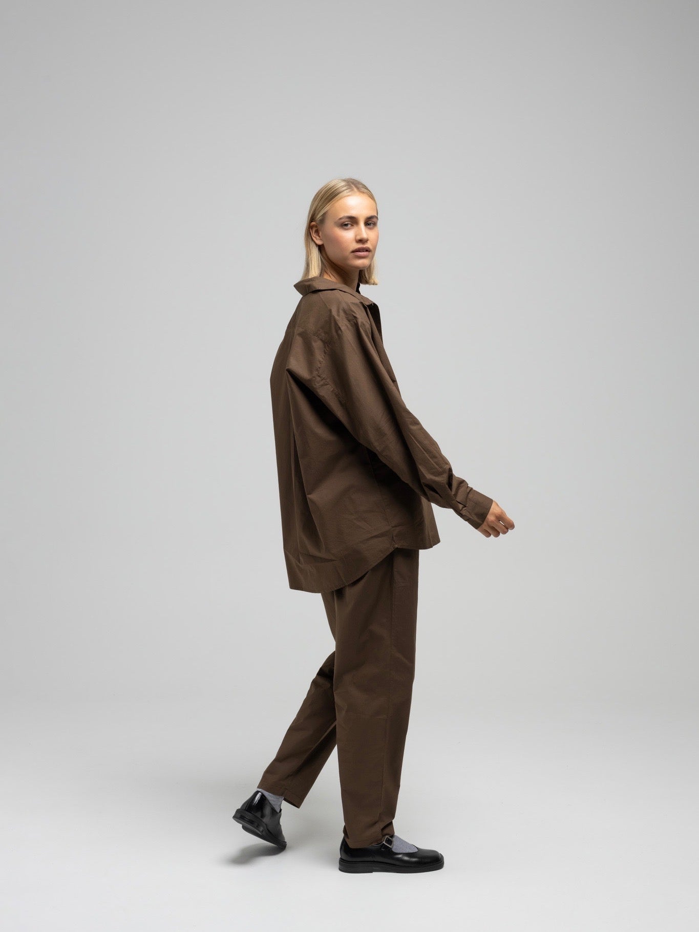 OCEAN POPLIN PANT BROWN