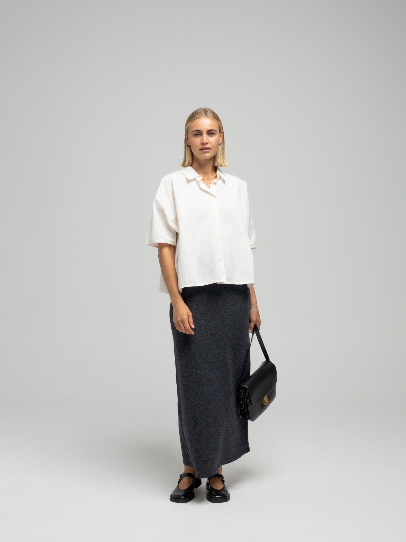 OCEAN POPLIN SS SHIRT ECRU